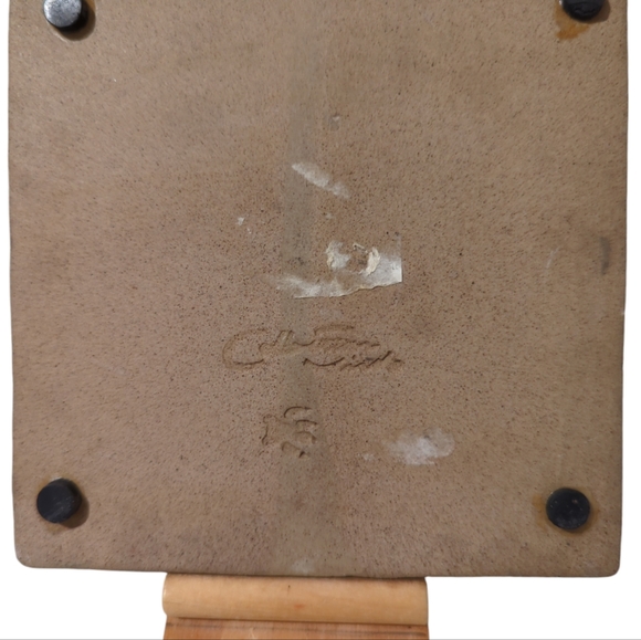 Howling Wolf Coater/tile From Collection Circle Nature Collection Pottery Green - Picture 4 of 14